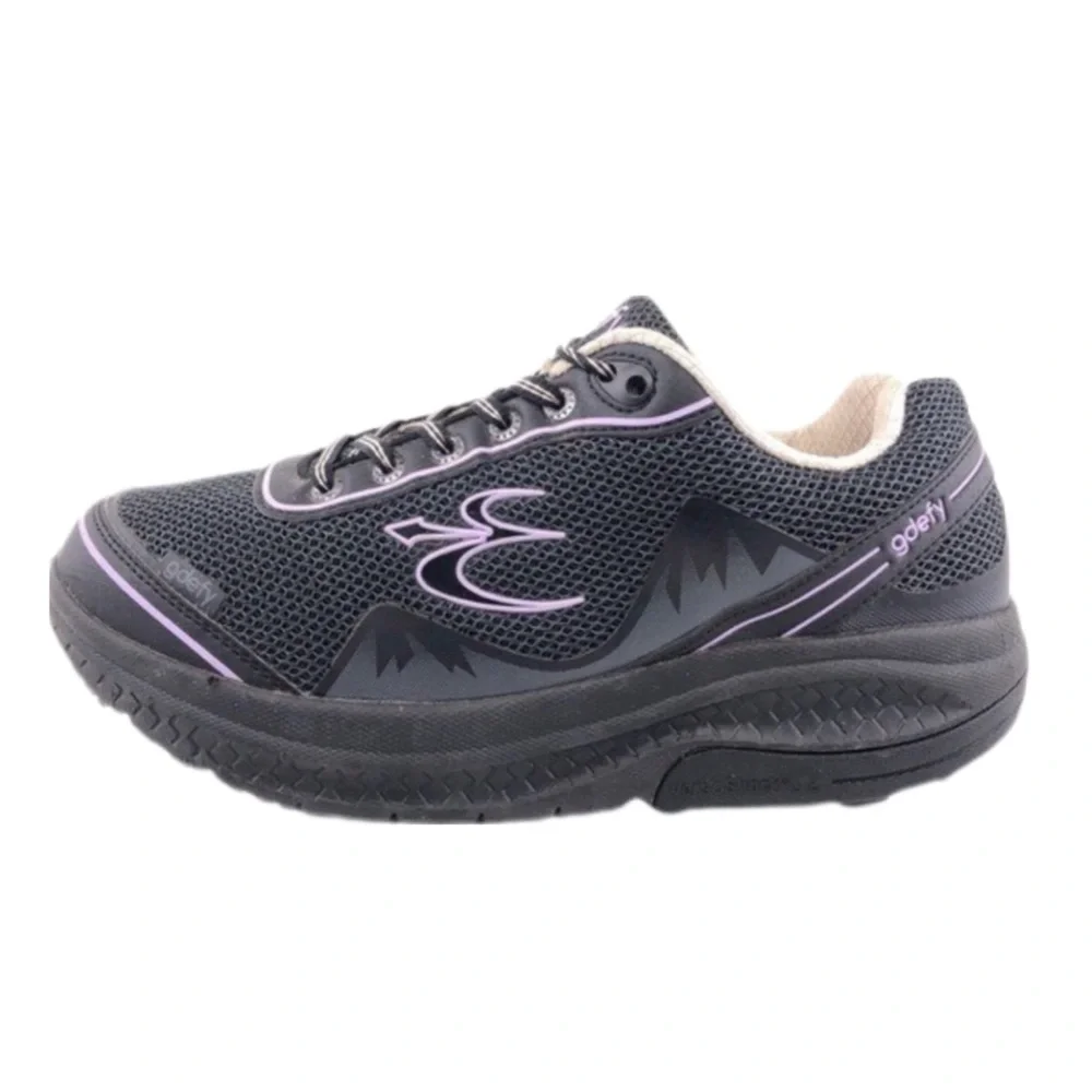 Women's Black and Lilac Walking Sneakers